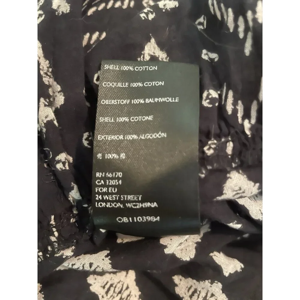 free people top xs Black Babydoll‎ Flutter Sleeve Ruffle Boho Peasant Blouse